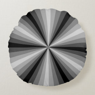 Optical Illusion Black Round Pillow