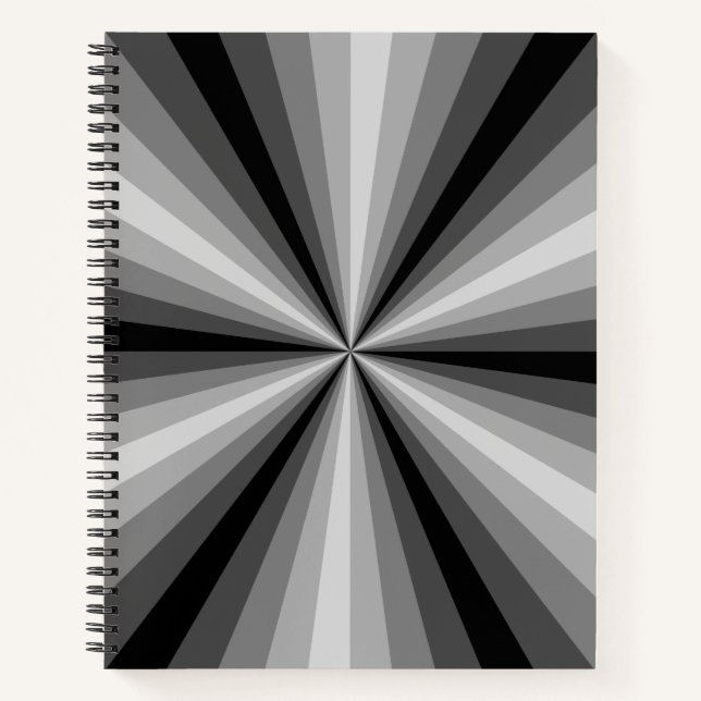 Optical Illusion Black Spiral Notebook (Front)