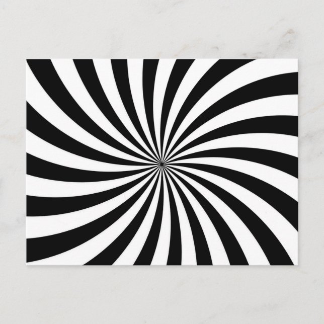 Optical Illusion Black White Swirl Postcard (Front)