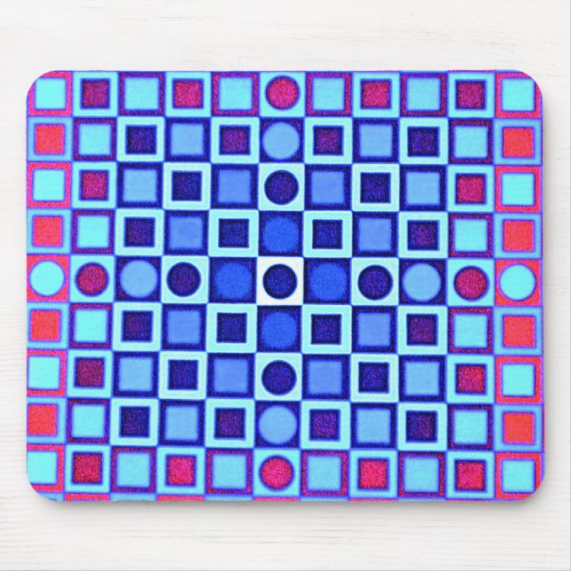 OPTICAL ILLUSION BLUE Mousepad (Front)