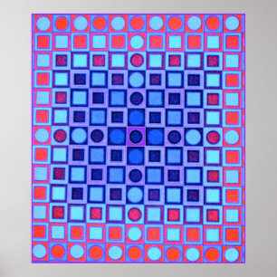 OPTICAL ILLUSION BLUE Poster