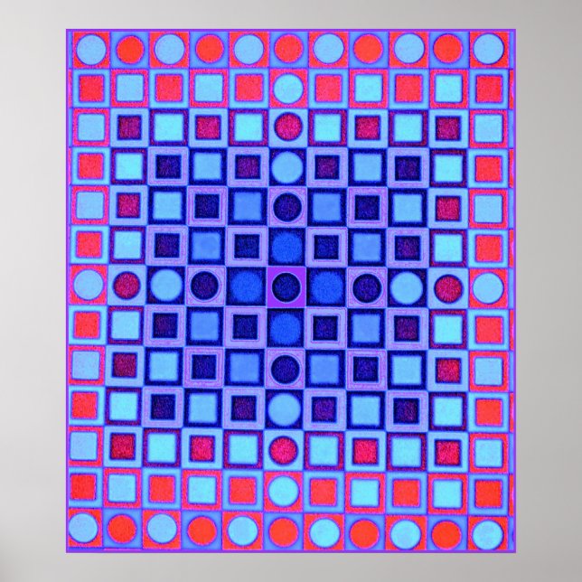OPTICAL ILLUSION BLUE Poster (Front)