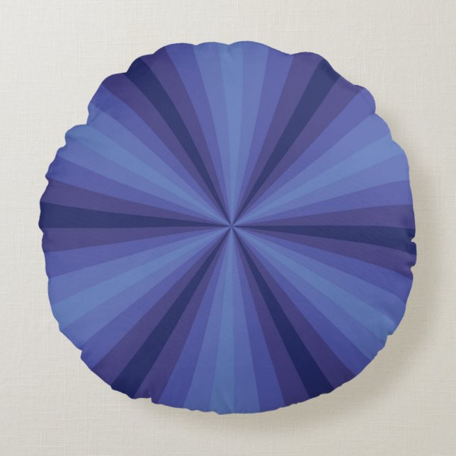 Optical Illusion Blue Round Pillow (Front)