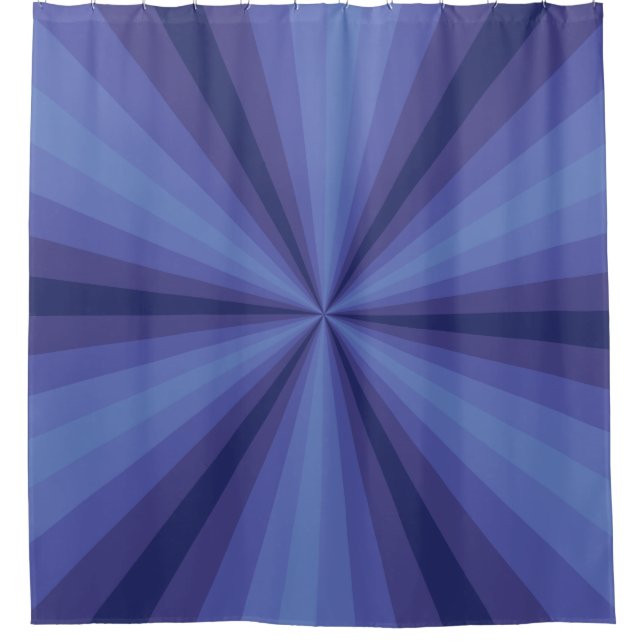 Optical Illusion Blue Shower Curtain (Front)