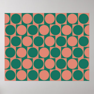 Optical Illusion Cafe Wall Effect Circles Pink Poster