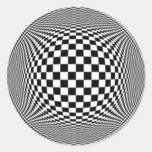Optical Illusion Checkers Sticker