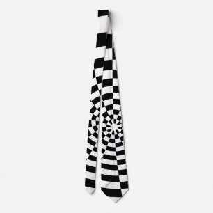 Optical Illusion chequered spatial pattern Tie