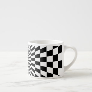 optical illusion chessboard tunnel espresso cup