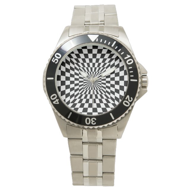optical illusion chessboard tunnel watch (Front)
