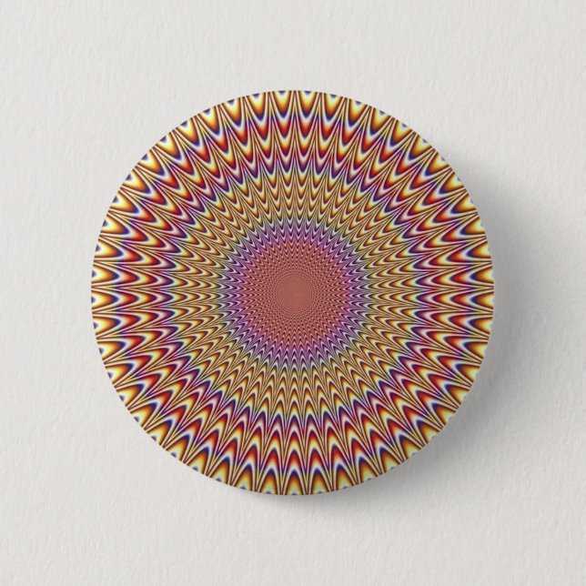 Optical Illusion Circle Hypnotic Rainbow Colourful 6 Cm Round Badge (Front)