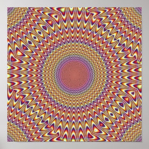 Optical Illusion Circle Spiral Expand Hypnotic Poster