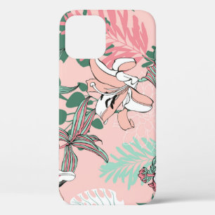 Optical Illusion Circles: Monochrome Seamless Patt iPhone 12 Case