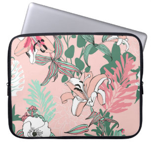Optical Illusion Circles: Monochrome Seamless Patt Laptop Sleeve
