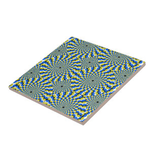 Optical Illusion Circles Novelty Ceramic Tile