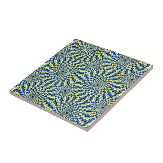 Optical Illusion Circles Novelty Ceramic Tile (Side)