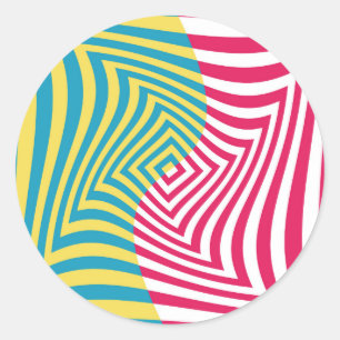 Optical illusion classic round sticker