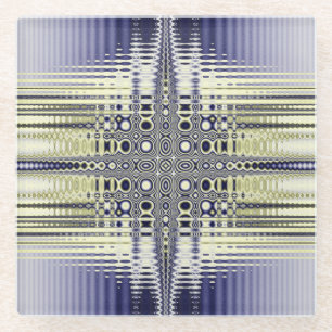 Optical Illusion Colourful Fractal Glass Coaster