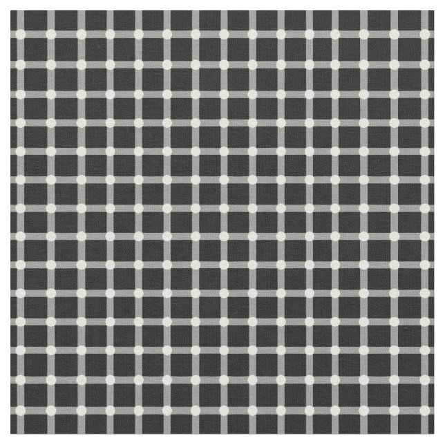Optical Illusion Design Disappearing Black Dots Fabric (Close Up)
