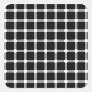 Optical Illusion Design Disappearing Black Dots Square Sticker