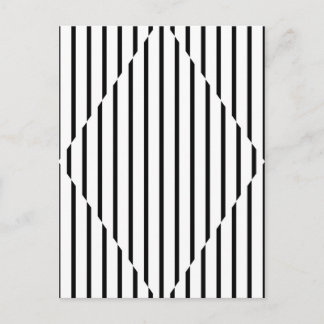 Optical Illusion Diamond Lines Black White Postcard