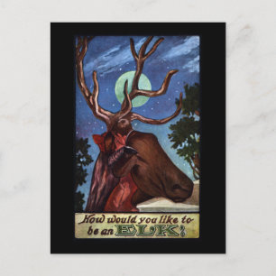 Optical Illusion Elk Postcard