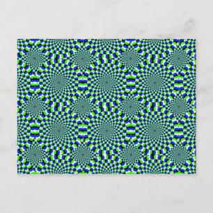 Optical Illusion Expansion Turning Wheels Spinning Postcard