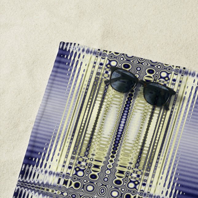 Optical Illusion Fractal Pattern Beach Towel (In Situ)