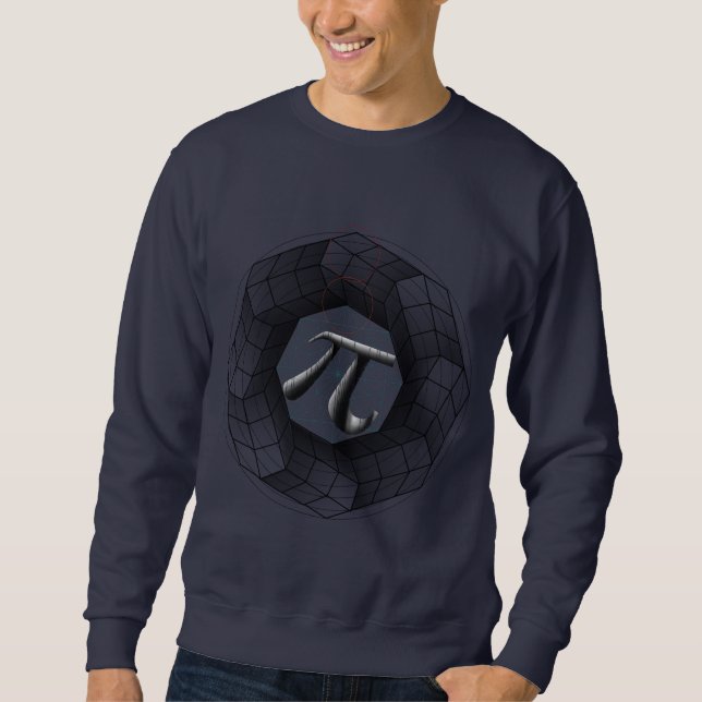 Optical Illusion Geometric Pi Symbol π Sweatshirt (Front)
