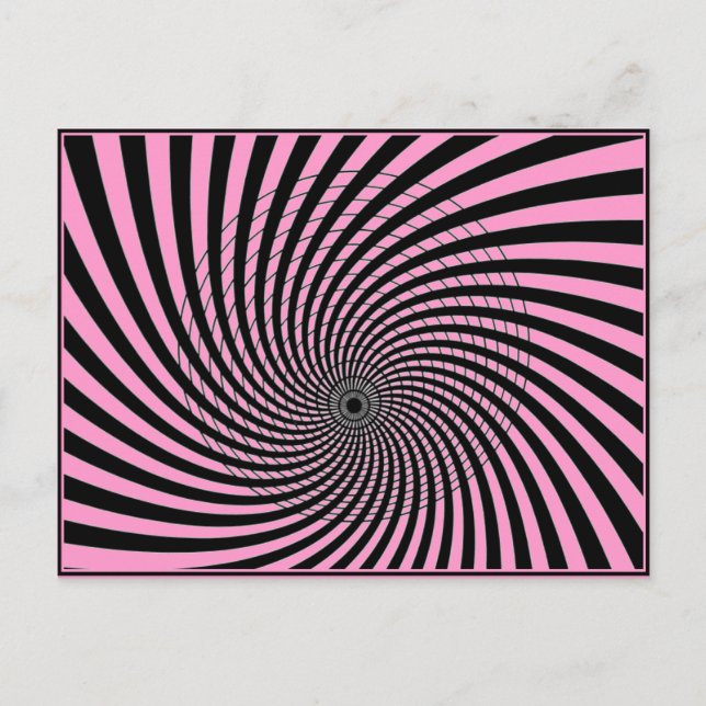 OPTICAL ILLUSION GRAPHIC PRINT  IN PINK POSTCARD (Front)