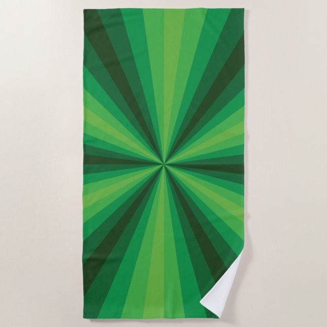 Optical Illusion Green Beach Towel (Front)