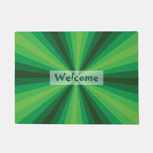 Optical Illusion Green Doormat (Front)