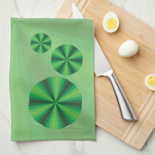 Optical Illusion Green Hand Towel