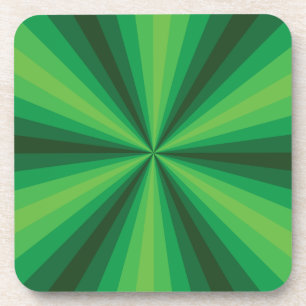 Optical Illusion Green Square Coaster