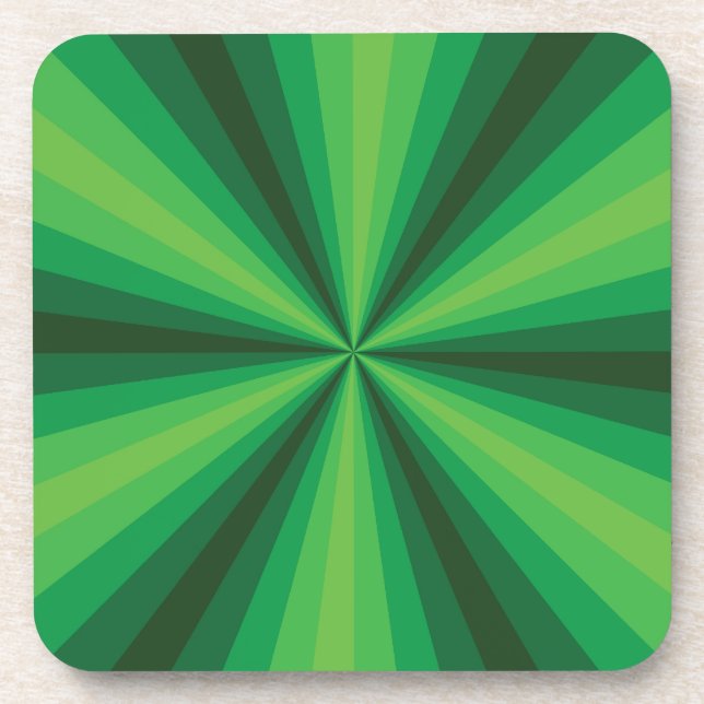 Optical Illusion Green Square Coaster (Front)