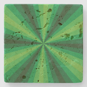 Optical Illusion Green Stone Coaster