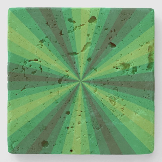 Optical Illusion Green Stone Coaster (Front)