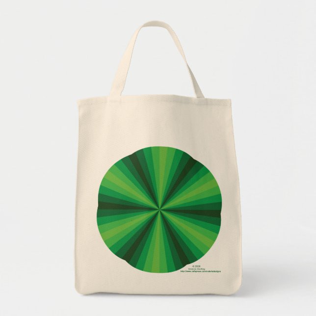 Optical Illusion Green Tote Bag (Front)