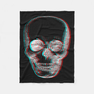 Optical Illusion Halloween Skeleton Skull Fleece Blanket