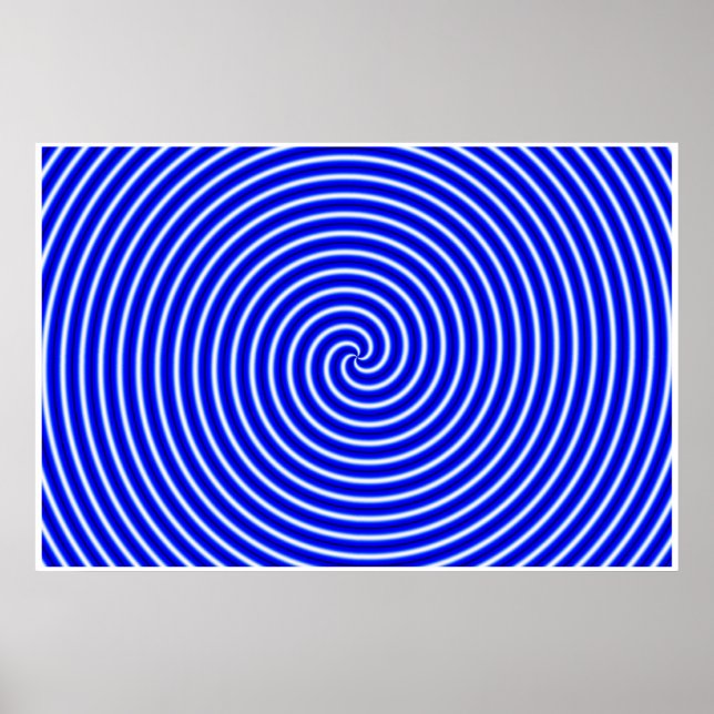 Optical Illusion Hypno Blue Poster (Front)