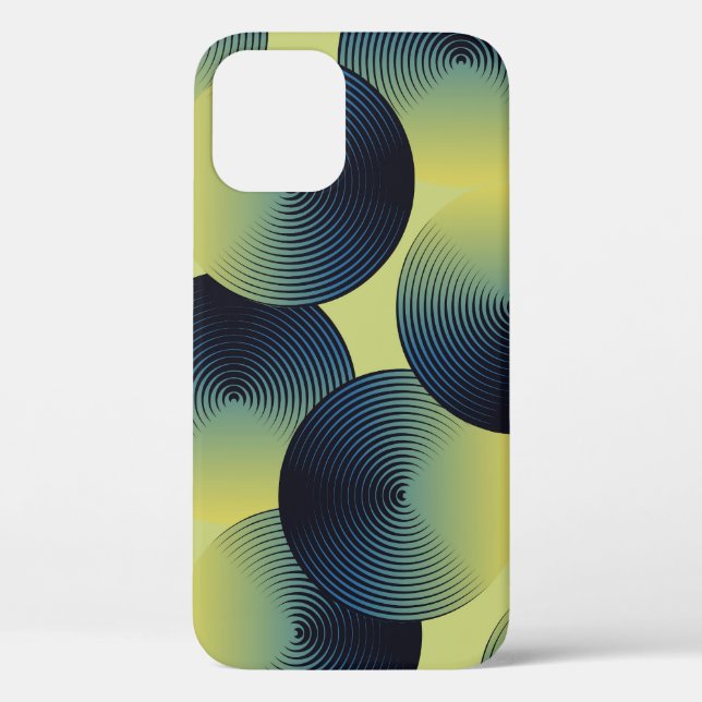 Optical illusion, linear circles, seamless pattern Case-Mate iPhone case (Back)
