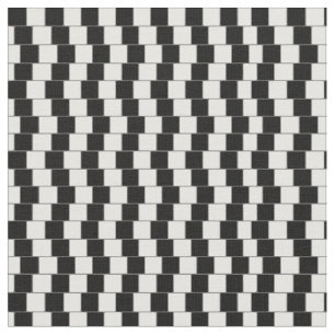 Optical Illusion Lines Squares Black Fabric