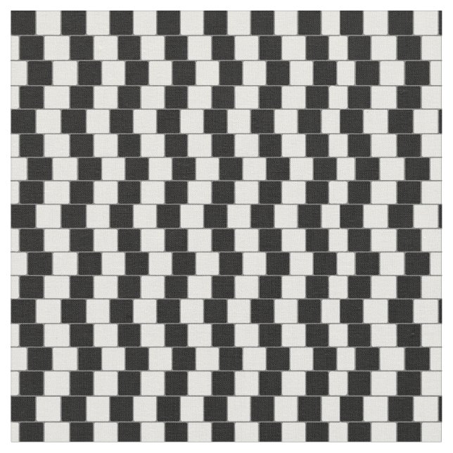 Optical Illusion Lines Squares Black Fabric (Close Up)