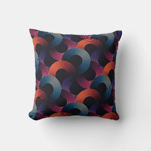 Optical illusion: metallic linear rings. cushion