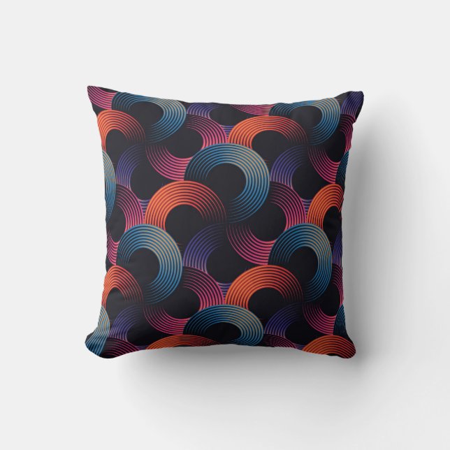 Optical illusion: metallic linear rings. cushion (Front)
