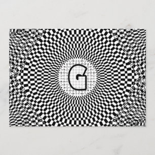 Optical Illusion Monogram G Invitation