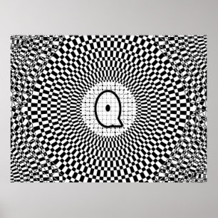 Optical Illusion Monogram Q Poster