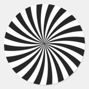 Optical Illusion Moving Black and White Swirl Classic Round Sticker