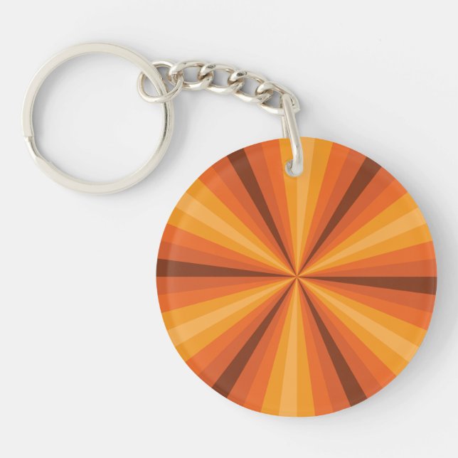 Optical Illusion Orange Acrylic Keychain (Front)