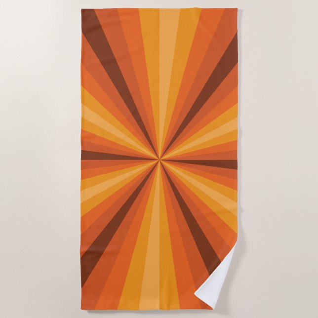 Optical Illusion Orange Beach Towel (Front)