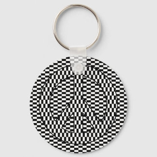 Optical Illusion Peace Key Ring